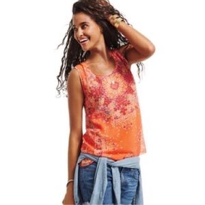 CAbi Orange Sleeveless Top